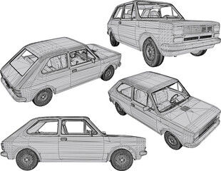 Fototapeta premium vector illustration design of classic vintage old car vehicle for family 