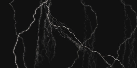 Thunder Stock Image In Black Background. Massive lightning bolt with branches isolated on black background.
