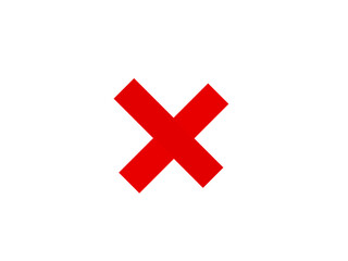 A simple red cross mark icon. Vector.