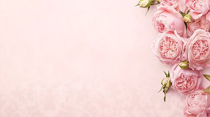 Pink Roses on a Delicate Pink Background
