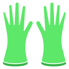 green rubber gloves