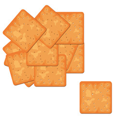 crackers top view, Illustration of crackers, Square crackers.