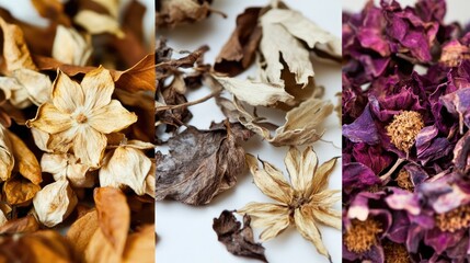 A close-up shot of a bouquet of dried flowers