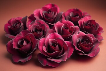 A bouquet of red roses arranged on a table, ideal for romantic dinner or special occasion