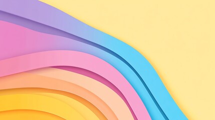 Colorful abstract waves create a vibrant pattern with gentle transitions in a warm background