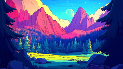 cartoon background for adventure theme