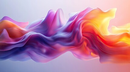 Abstract digital visualization of flowing waves in vibrant colors,