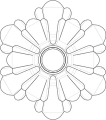 Vector illustration design of classic vintage ethnic floral wall ornament decoration for home interior