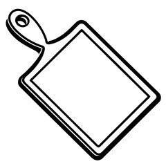 Minimalist Cutting Board Vector Line Art