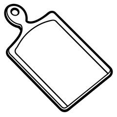 Minimalist Cutting Board Vector Line Art