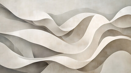 Flowing abstract waves digital art modern design soft tones aesthetic environment contemporary concept