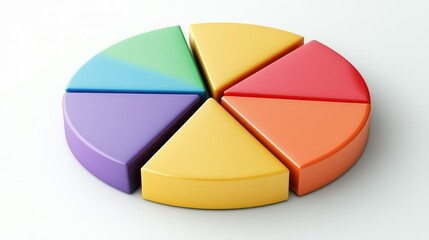 Obraz premium Colorful 3D Pie Chart: Data Visualization and Representation