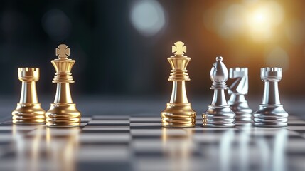 A Strategic Chess Formation Ready for the Next Move on the Illuminated Board