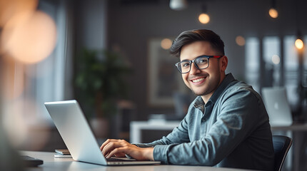 man working on laptop