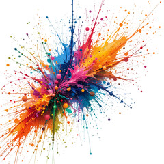 Vibrant Rainbow Paint Explosion Abstract Background Digital Art Design ink bold image style vivid   