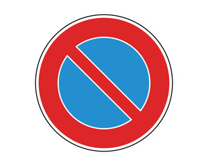 Traffic Sign Indicating No Parking on Public Roads, High-Quality Vectorial Stock Image