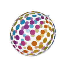 Colorful inflatable ball isolated on white. Beach accessory