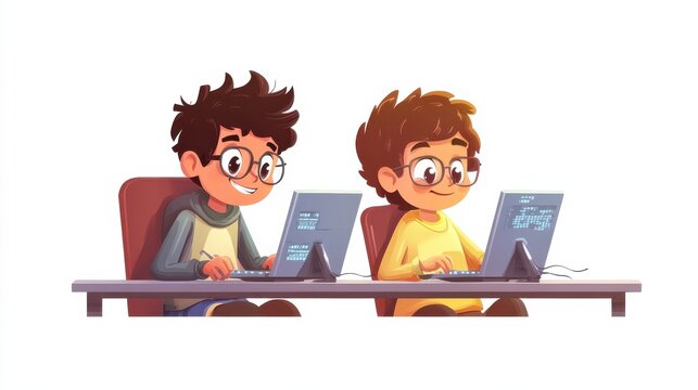 Programming languages learning. Software coding courses, website development class, script writing. IT programmers cartoon characters. Vector isolated concept metaphor illustration.