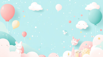 background with balloons with eggs