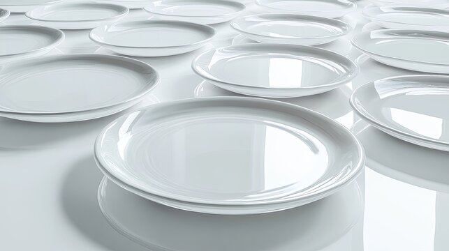 A minimalist arrangement of transparent, curved glass panels laid out in a grid pattern on a soft gradient background.