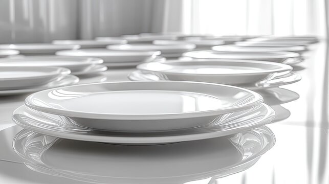 A minimalist arrangement of transparent, curved glass panels laid out in a grid pattern on a soft gradient background.