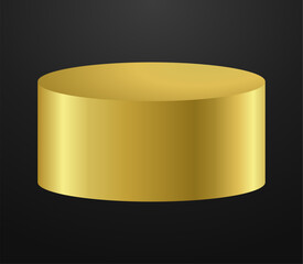 Gold podium circle 3d Empty stage, product platform background, Vector illustration