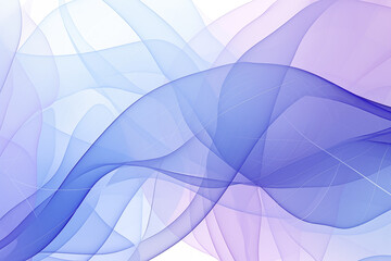 Abstract background on white with shades of blue, denim, purple, midnight blue, lilac, and violet orchid tones, intertwined in flowing, divine lines and shapes.