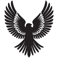 Angel or bird wings silhouette Vector illustration isolated on white background.