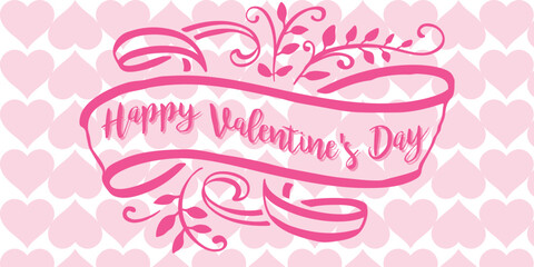 Happy Valentine's Day handwritten lettering. Valentine's Day holiday typography. Vector illustration. Holiday card, romantic, wedding design elements. Symbol of love.