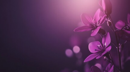Vibrant Purple Flowers Blooming Softly In Twilight