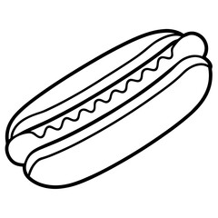 Minimalist Hot Dog Line Art Vector Design