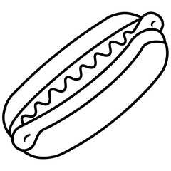 Minimalist Hot Dog Line Art Vector Design