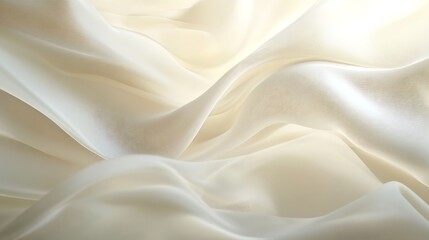 Obraz premium Elegant Draped Cream Colored Silk Fabric Texture