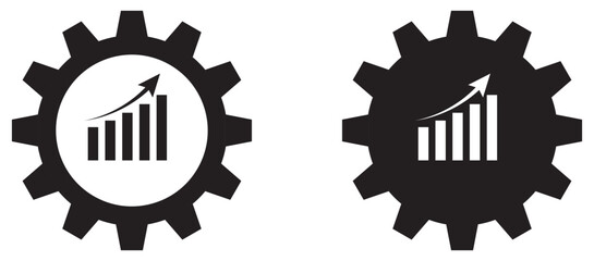 Growth graph in business style with gear icon