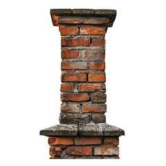 Naklejka premium Old brick chimney exterior detail weathered bricks architecture