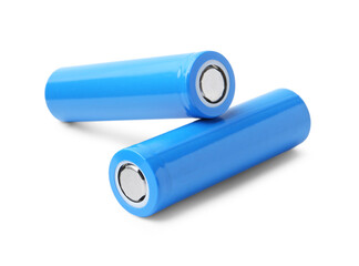 Two AA cell batteries isolated on white