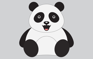 Fototapeta premium Hand drawn panda cute cartoon illustration on white background