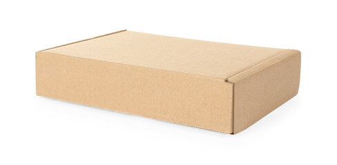 One cardboard parcel box isolated on white