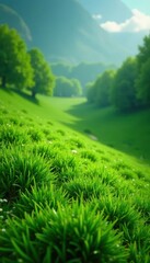Thick, springy turf; uneven, textured surface , countryside, meadow