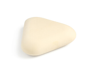 New eraser isolated on white. School stationery