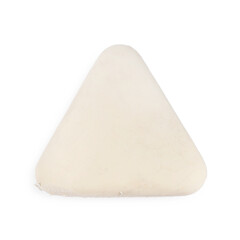 One eraser isolated on white, top view