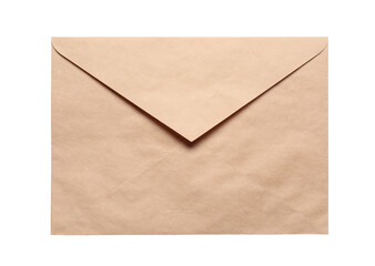 Envelope isolated on white, top view. Mockup for design