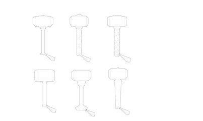 vector illustration of war hammer and axe weapon design for heroes 
