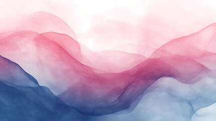 Abstract Pink and Blue Swirling Cloud Landscape