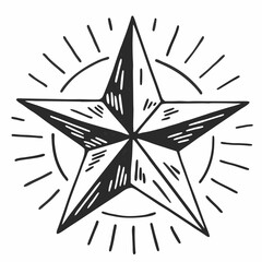 black and white star shape