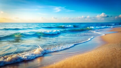 Obraz premium Serene Blue Ocean Seascape: Miniature Tilt-Shift Photography