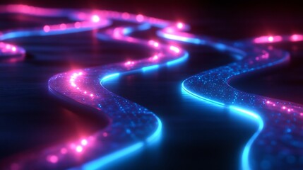 Customer journey visualized glowing paths leading through interconnected radiant nodes representing key touchpoints and personalized experiences along the buyers path