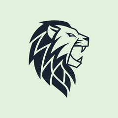Lion silhouette logo design