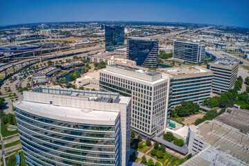 Aerial View of Downtown, Plano Texas in the DFW Metro