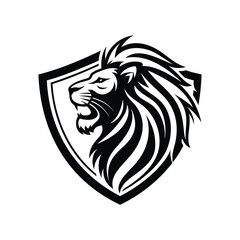 Black and white Lion silhouette logo